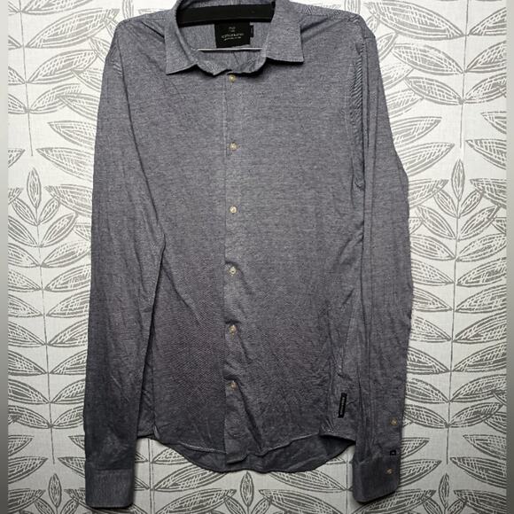 Scotch & Soda Button Down Cotton Gray Business Casual Slim Fit - Picture 1 of 8